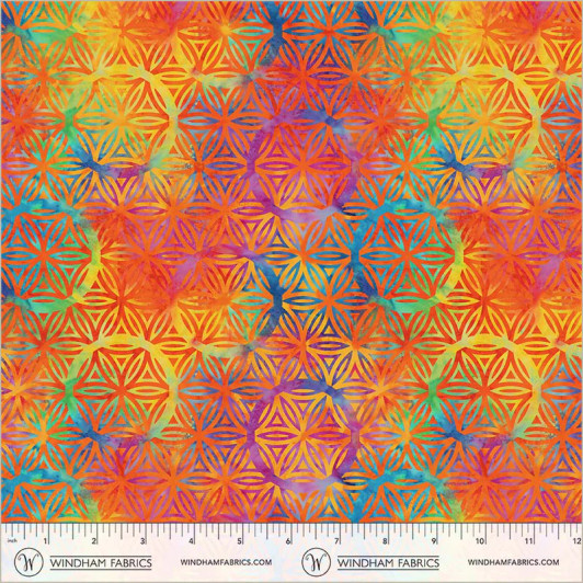 Windham - 108" BeColourful Quilt Back - Flower of Life, Orange Crush