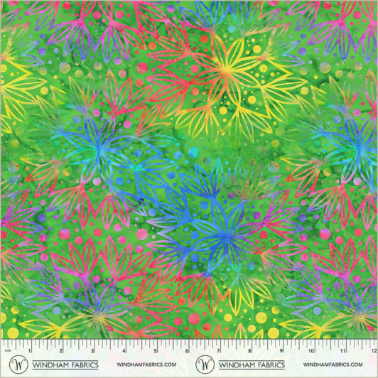 Windham - 108" BeColourful Quilt Back - Full Bloom, Emerald