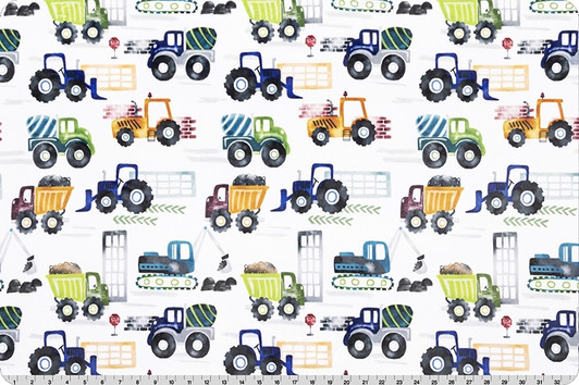Shannon Fabrics - Cuddle Prints - Tractor Haul, Multi