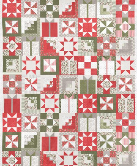 Moda - Quilting Cuddle - Christmas Eve - Christmas Cheater Patchwork, Snow