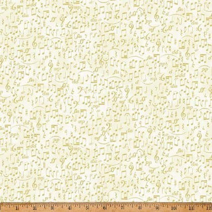 Hoffman California - In A Pear Tree - Music Notes, Cream/Gold