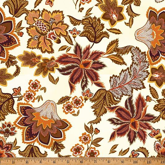 Hoffman California - Gilded Garden - Floral Sprigs, Russet/Gold