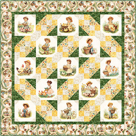 Quilting Treasures - Digital Quilt Top - Farmers Helper - Featuring Lil Farmers