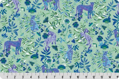 Shannon Fabrics - Quilting Cuddle - Wanderlust - Big Cats, Blue