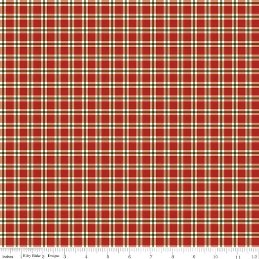 Riley Blake - Christmas Greetings - Plaid, Red