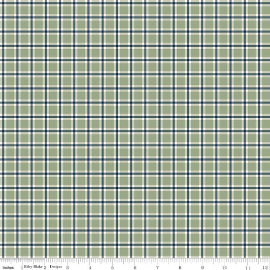 Riley Blake - Christmas Greetings - Plaid, Sage