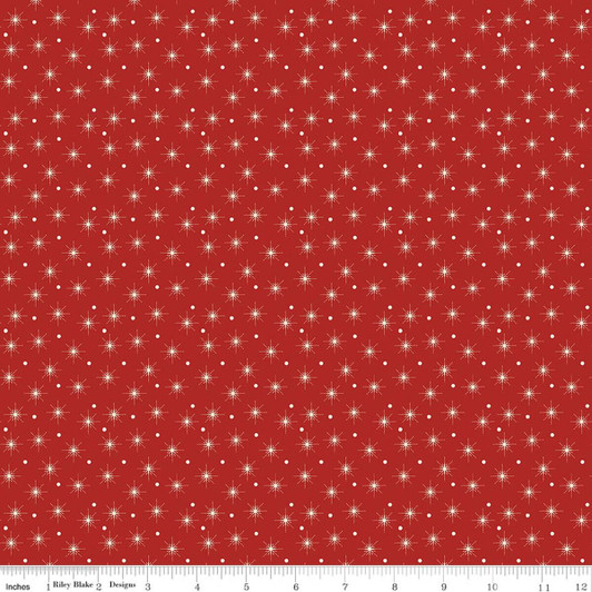 Riley Blake - Christmas Greetings - Christmas Lights, Red