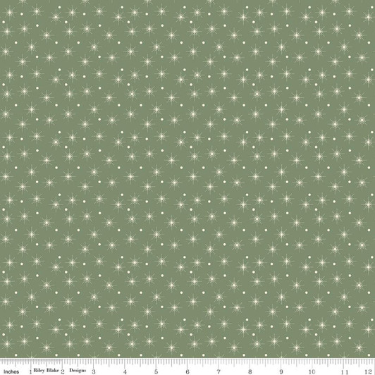 Riley Blake - Christmas Greetings - Christmas Lights, Spruce