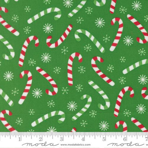 Moda - Snow Time - Candy Cane, Evergreen