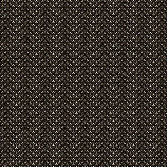Marcus Fabrics - Black Sheep Cottons - Flowers In A Row, Black