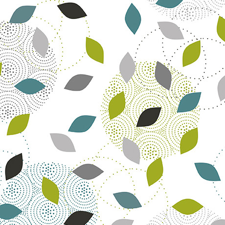 Quilting Treasures - Renewal of Hope - Leaf Geo, White