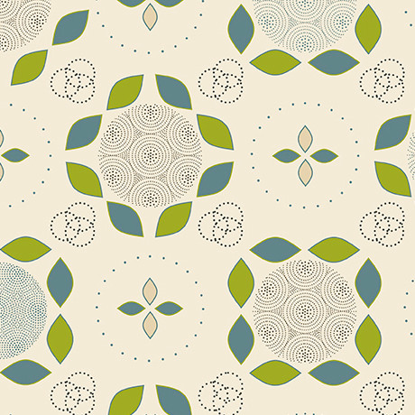 Quilting Treasures - Renewal of Hope - Geo Floral, Cream