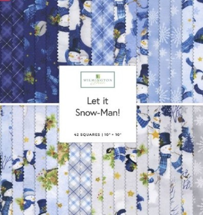 Wilmington Prints - 10 Karat Crystals - Let it Snow-Man! 10" Squares