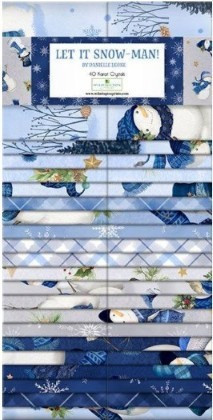 Wilmington Prints - 40 Karat Crystals - Let it Snow-Man! 2.5" Strips