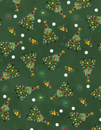 Wilmington Prints - The Jolly North - Tossed Trees, Green