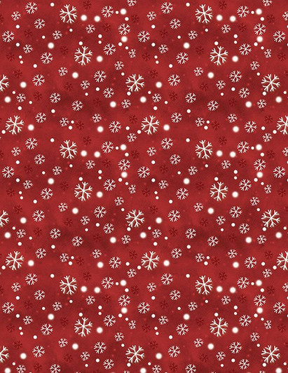 Wilmington Prints - The Jolly North - Snowflakes, Red
