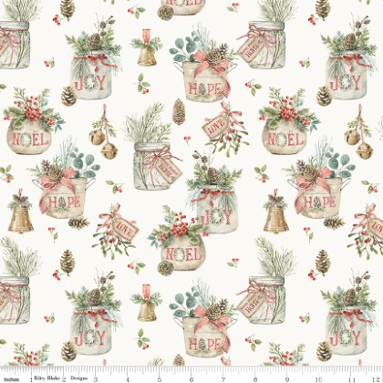 Riley Blake - Holiday Spirit - Main Print, Cream