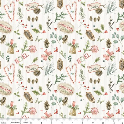 Riley Blake - Holiday Spirit - Christmas Toss, Cream