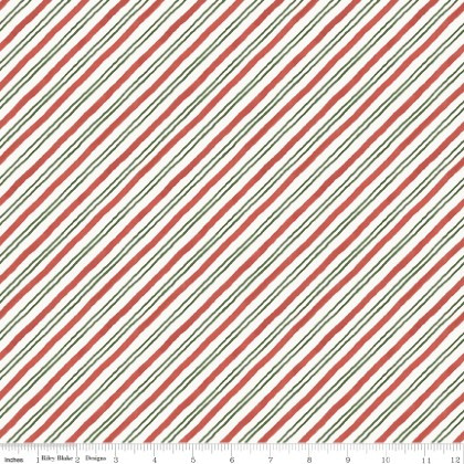 Riley Blake - Holiday Spirit - Diagonal Stripes, Multi