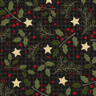 Maywood Studio - Holly Jolly Flannel - Holly, Black