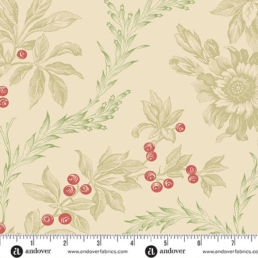Andover Fabrics - Jingle Bell - Embroidery, Holly
