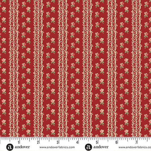 Andover Fabrics - Jingle Bell - Fairy Lights, Cranberry