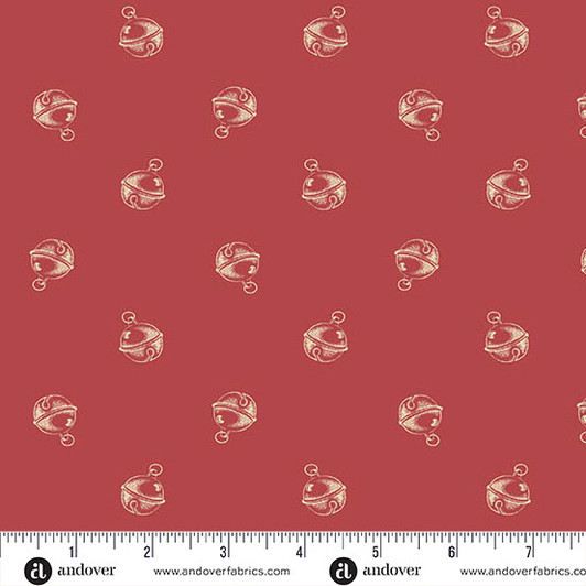 Andover Fabrics - Jingle Bell - Jingle Bells, Cranberry