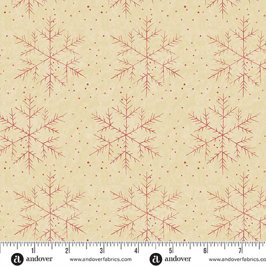 Andover Fabrics - Jingle Bell - Snowfall, Latte