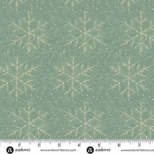 Andover Fabrics - Jingle Bell - Snowfall, Vintage Blue