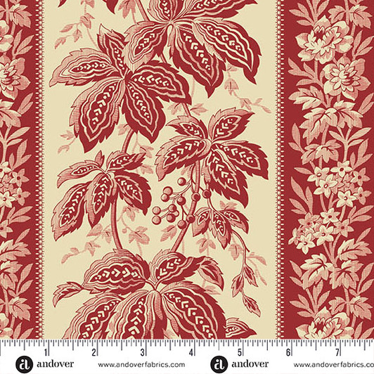 Andover Fabrics - Jingle Bell - Holiday Vine, Cranberry