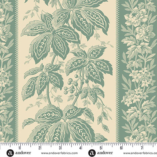 Andover Fabrics - Jingle Bell - Holiday Vine, Vintage Blue