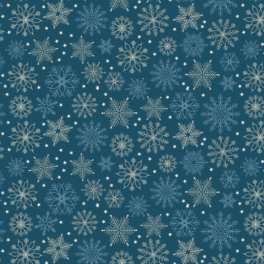 Blank Quilting - Holly Jolly Calico - Snowflakes, Crimson