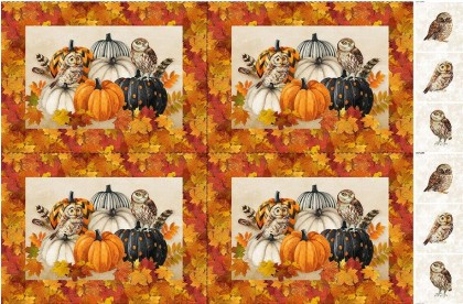 Northcott - Night Owl - 28" Canvas Placemats Panel, Beige