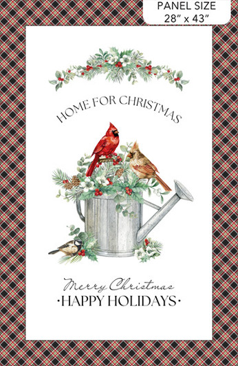 Northcott - Home For Christmas - 28" Panel, White