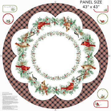 Northcott - Home For Christmas - 43 x 43" Tree Skirt, White