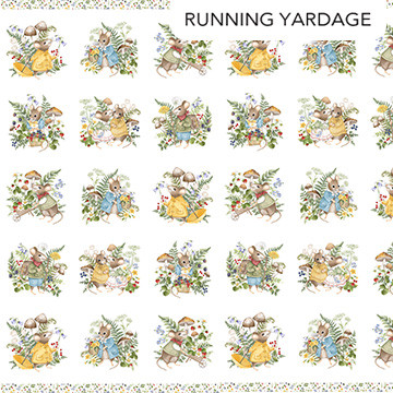 Northcott - Country Mouse - Scenic Blocks (Running Yardage), White