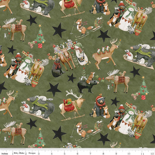 Riley Blake - Northern Christmas - Main Print, Green