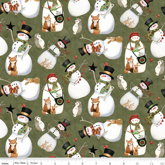 Riley Blake - Northern Christmas - Snowmen, Green