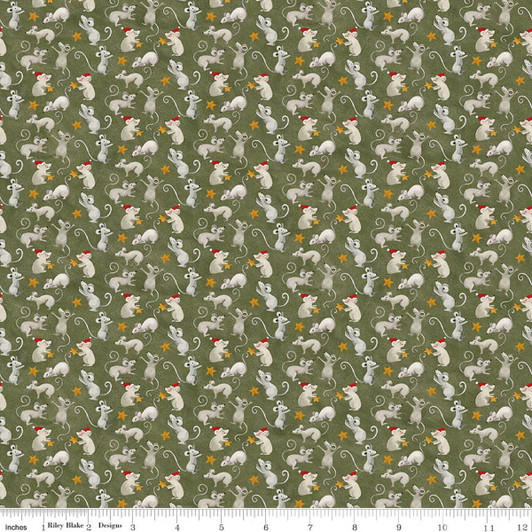 Riley Blake - Northern Christmas - Mice, Green