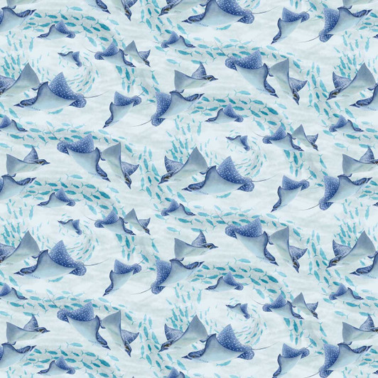 Henry Glass - Window to Paradise - Spotted Eagle Rays, Bay Blue