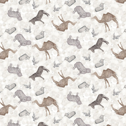 Blank Quilting - Silent Night - Tossed Animals, Silver