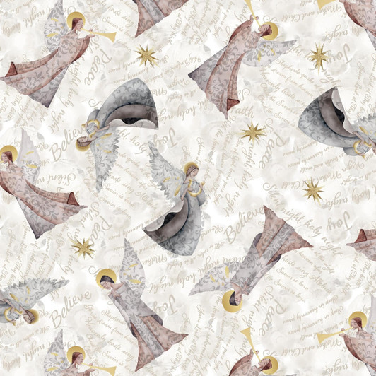 Blank Quilting - Silent Night - Angels, Silver