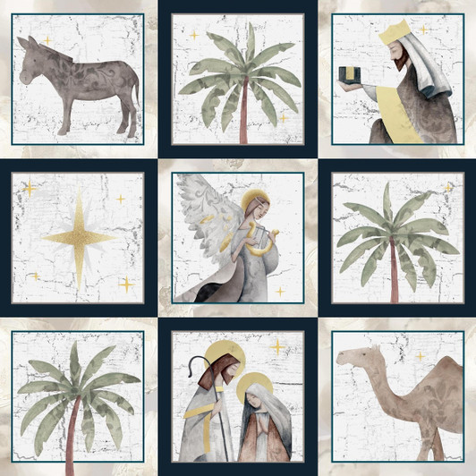 Blank Quilting - Silent Night - Small Blocks, Navy