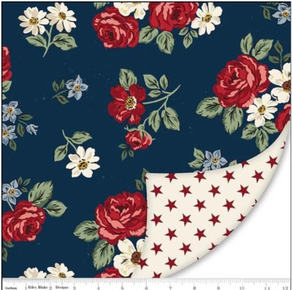 Riley Blake - Double Lush Velvet - Indepedence, Navy