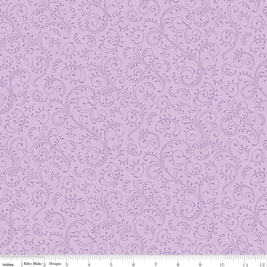 Riley Blake - Hydrangeas in the Garden - Scrolls, Lavender Pearl