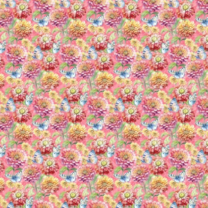 Lumin Fabrics - Flight of Fancy - Flowers & Butterflies, Pink