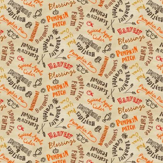 Michael Miller - Autumn Flower Market - Harvest Blessings, Honey