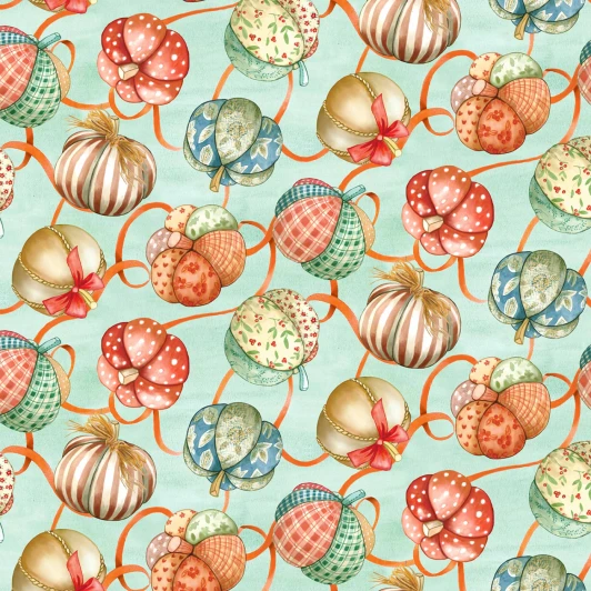 Michael Miller - Autumn Flower Market - Pumpkin Patchworks, Mint