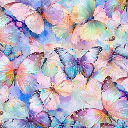 Timeless Treasures - Flutter - Packed Buterflies, Multi