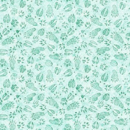 Quilting Treasures - Mid-Atlantic Shop Hop 2026 - Animal Tracks, Light Turquoise
